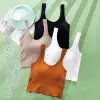 2021 new wide-shoulder halter women's vest fixed cup one-piece seamless sporty backrest base underwear details Picture